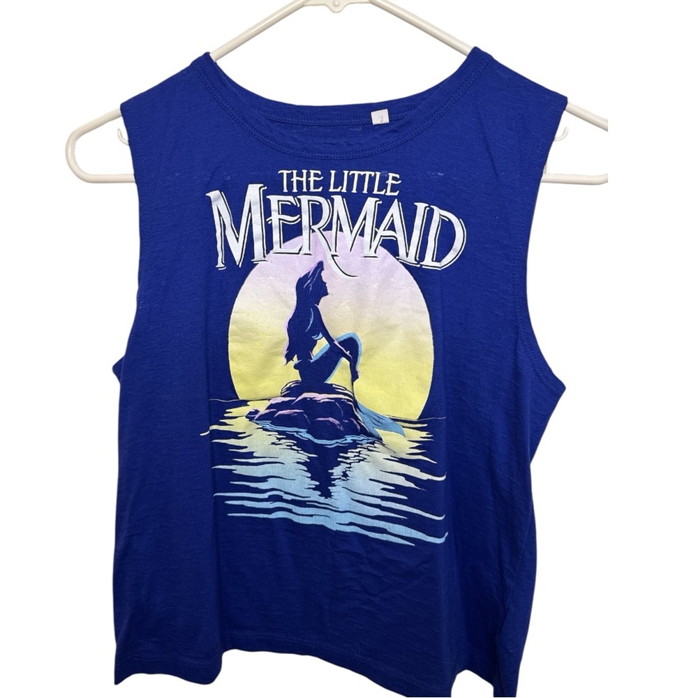 ⭐️Blue Little Mermaid Tank Top Size Medium Graphic tee